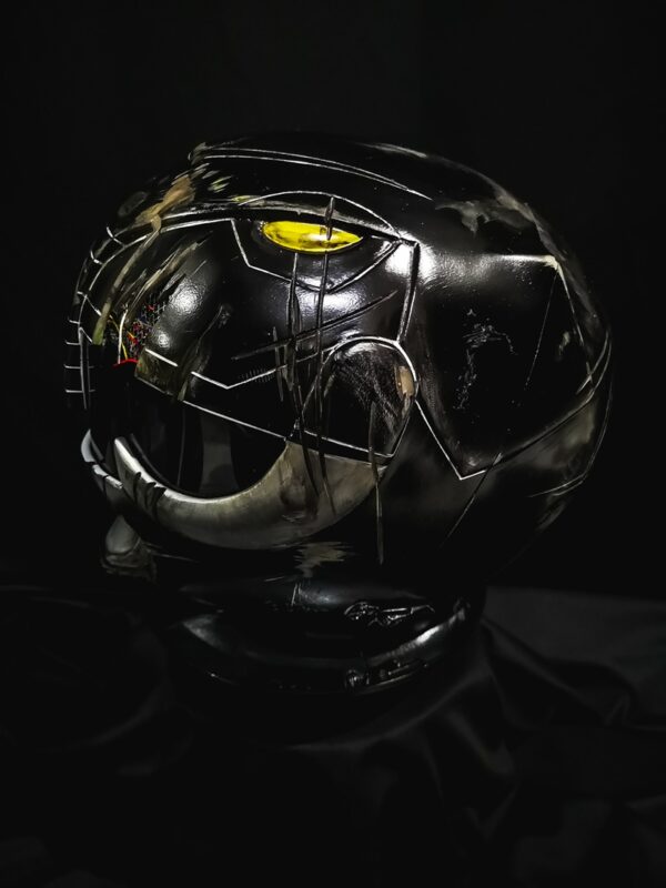 helmet black MMPR damaged 2