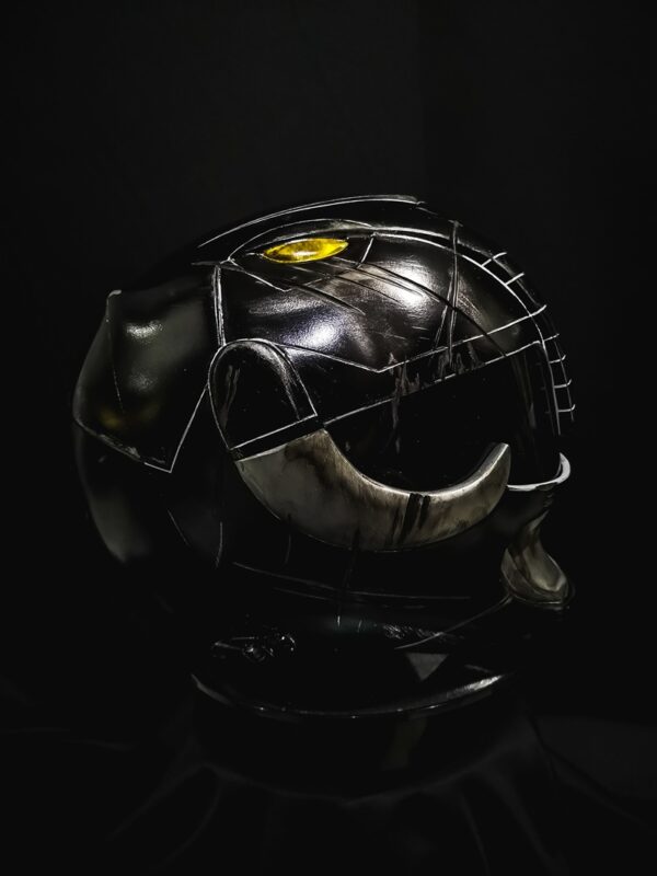 helmet black MMPR damaged 2