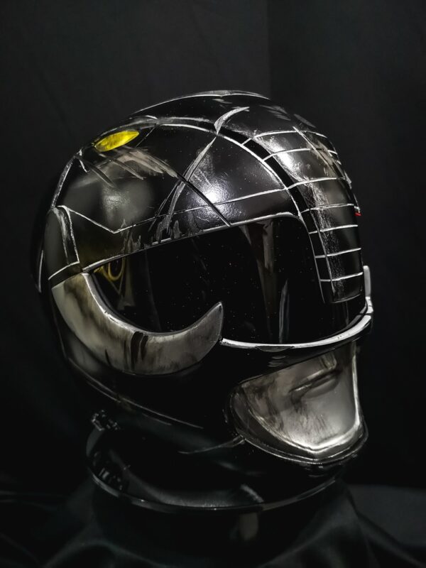 helmet black MMPR damaged 2