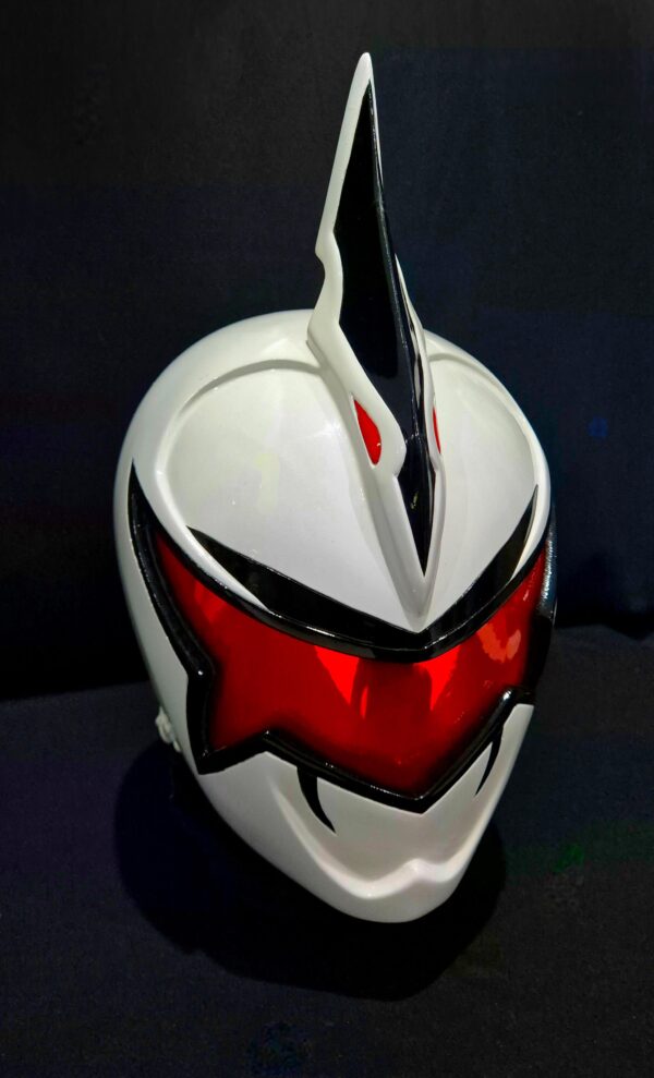 White Dino Ranger Helmet Only - [CUSTOM SIZE] - Image 2