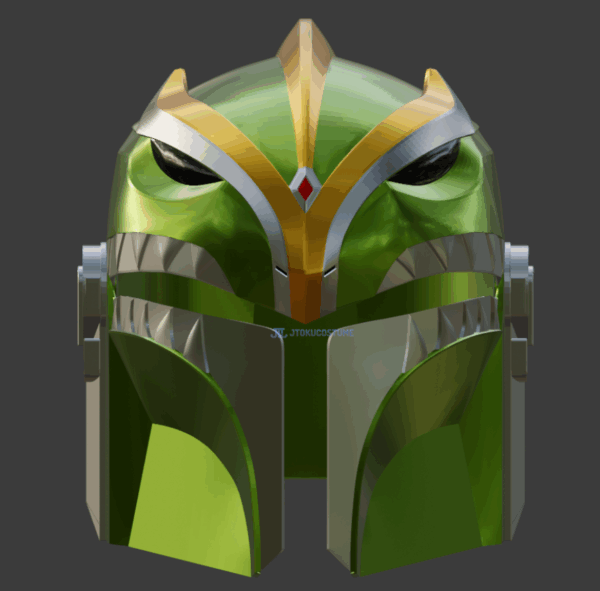 mandalorian green ranger helmet 3D STL (1)
