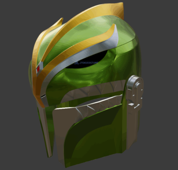 mandalorian green ranger helmet 3D STL (3)
