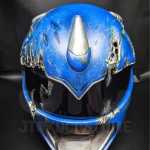 Blue Mighty Morphin MMPR Power Rangers Helmet Battle Damage version